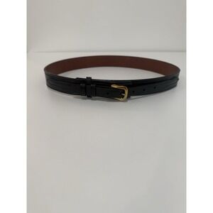 DON HUME Duty Belt Size 34 Black Leather Double Buckle USA Made